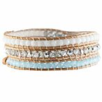 Pool Blue Crystal Beaded Wrap