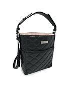 Ella Quilted Black Mini Bucket Bag