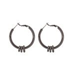 Ella Hoop Hematite Earrings
