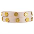 Blush Leather Wrap with Gold Studs